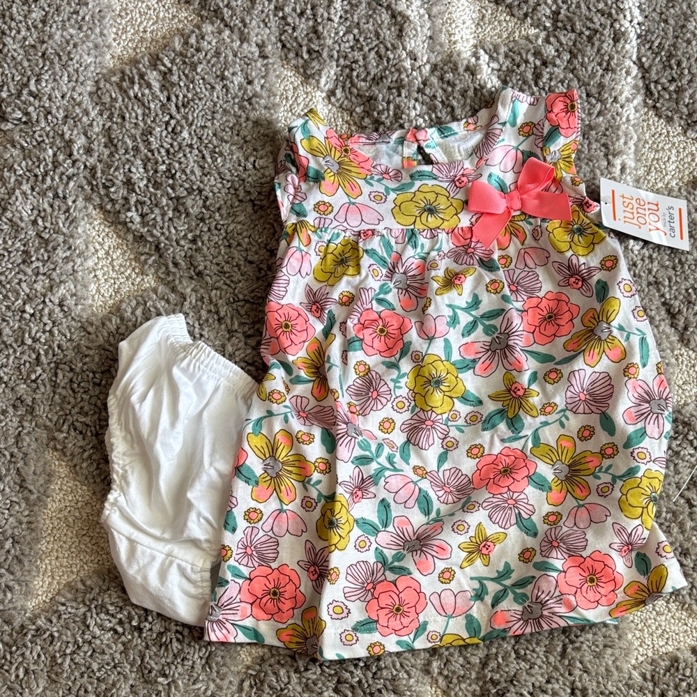 Carter's Pink and Yellow Floral Dress Set